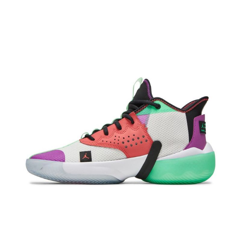 Air Jordan React Elevation Hvit Lilla Rød Grønn Svart Herresko