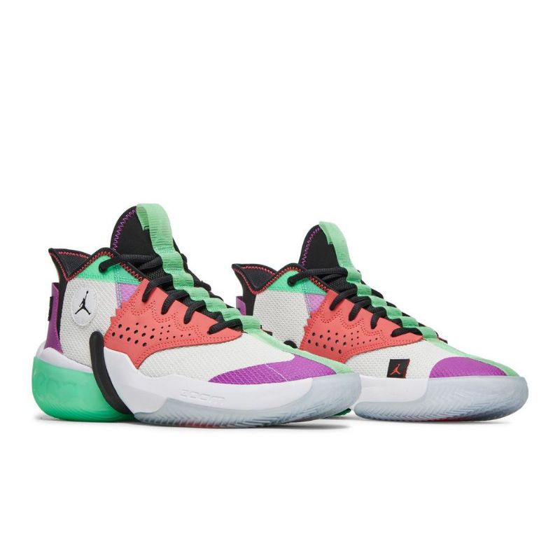 Air Jordan React Elevation Hvit Lilla Rød Grønn Svart Herresko