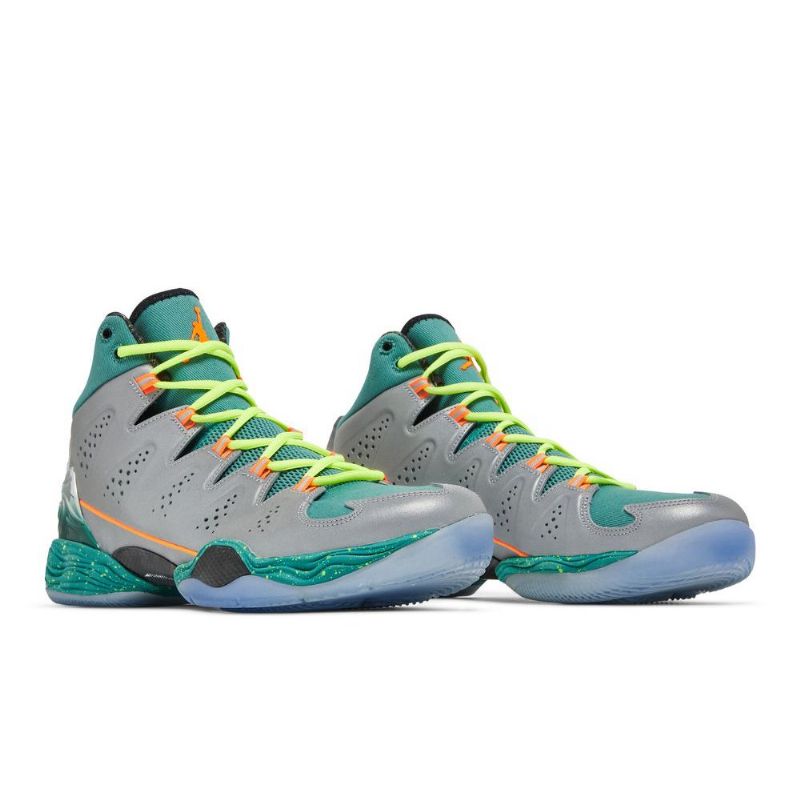 Air Jordan Melo M10 Sølv Grønn Oransje Herresko