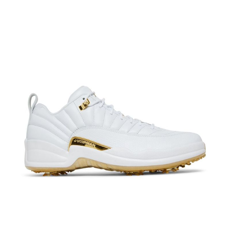 Air Jordan 12 Low Golf Hvitt Gull Herresko