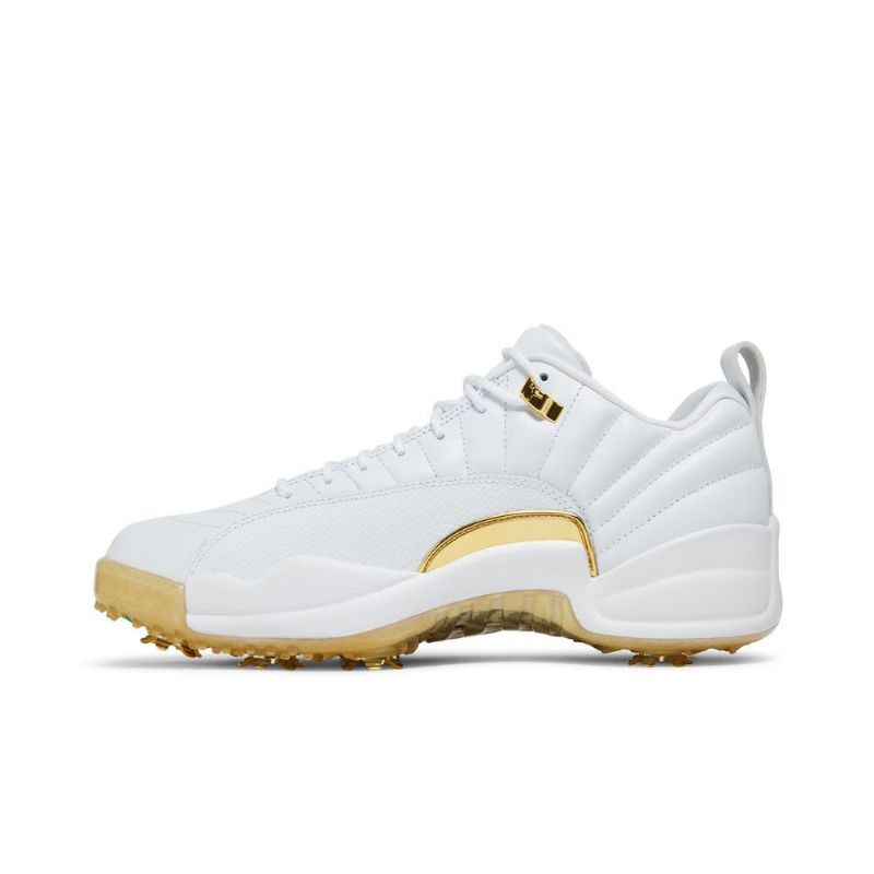 Air Jordan 12 Low Golf Hvitt Gull Herresko