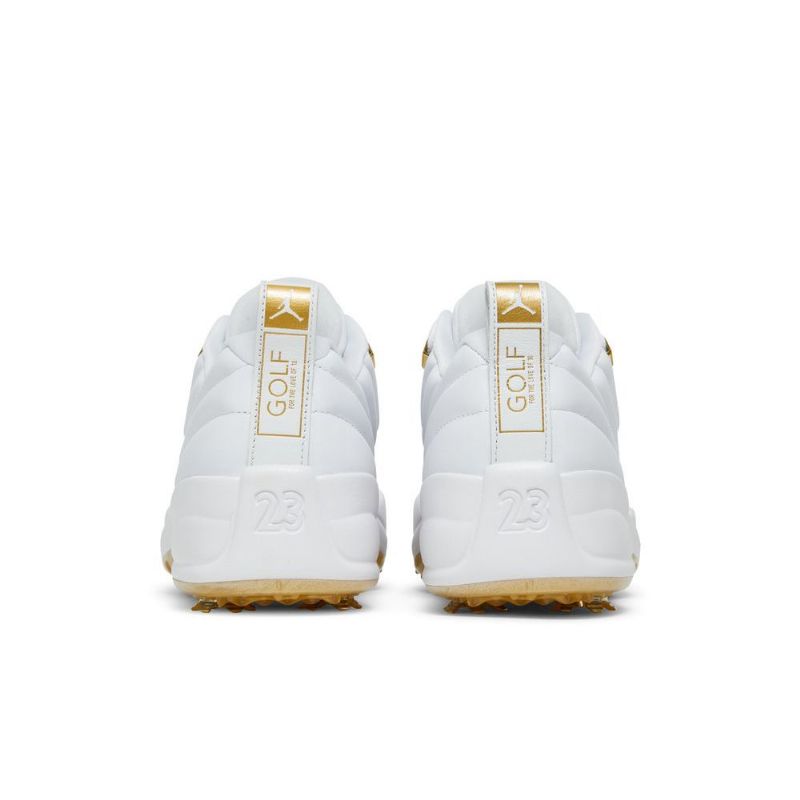 Air Jordan 12 Low Golf Hvitt Gull Herresko