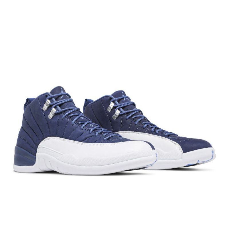 Air Jordan 12 Retro Blå Hvit Herresko