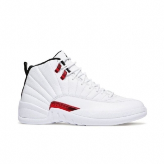 Air Jordan 12 Retro Hvit Rød Svart Herresko