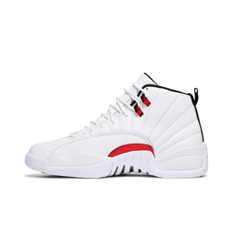 Air Jordan 12 Retro Hvit Rød Svart Herresko