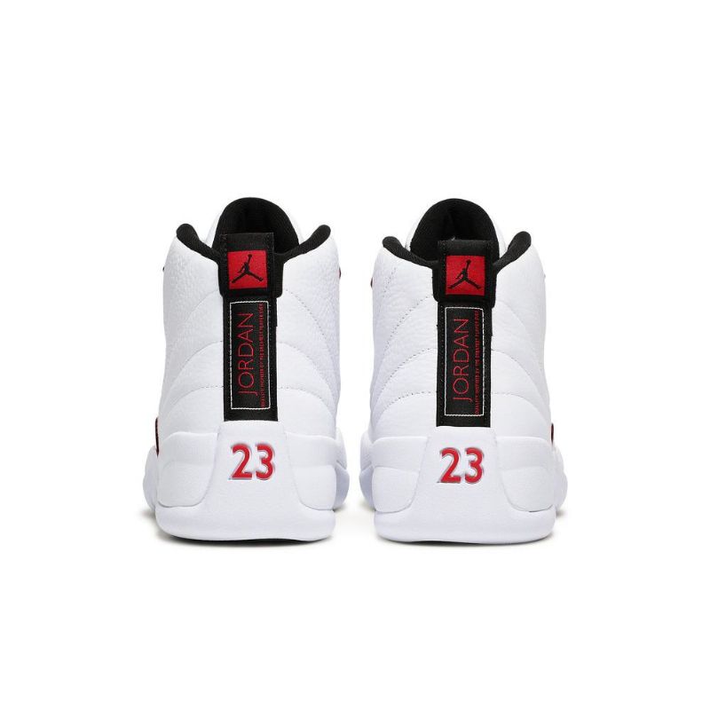 Air Jordan 12 Retro Hvit Rød Svart Herresko