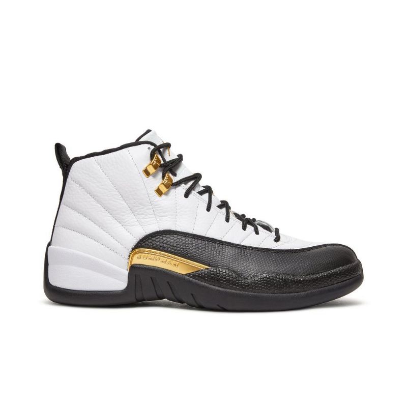 Air Jordan 12 Retro Hvit Svart Gull Herresko