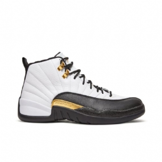 Air Jordan 12 Retro Hvit Svart Gull Herresko