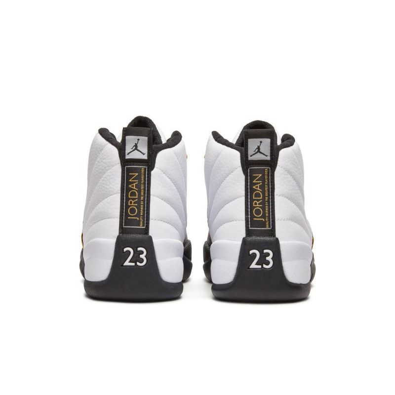 Air Jordan 12 Retro Hvit Svart Gull Herresko