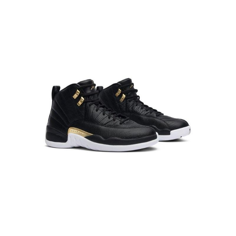 Air Jordan 12 Retro Svart Gull Hvit Damesko