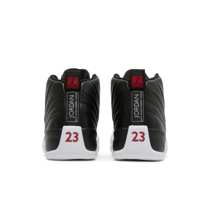 Air Jordan 12 Retro Svart Hvit Rød Herresko