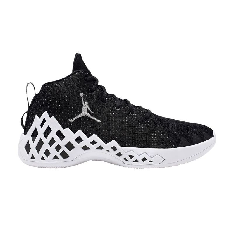 Air Jordan Jumpman Diamond Mid Svart Hvit Sølv Herresko