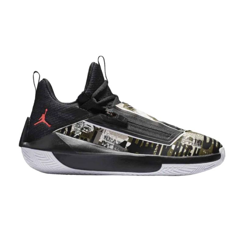Air Jordan Jumpman Hustle Sort Rød Olivengrønn Herresko