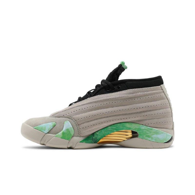 Air Jordan 14 Aleali May Retro Low Sp Grå Grønn Svart Gull Damesko