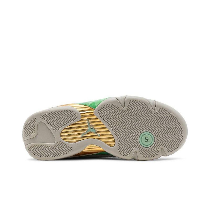 Air Jordan 14 Aleali May Retro Low Sp Grå Grønn Svart Gull Damesko