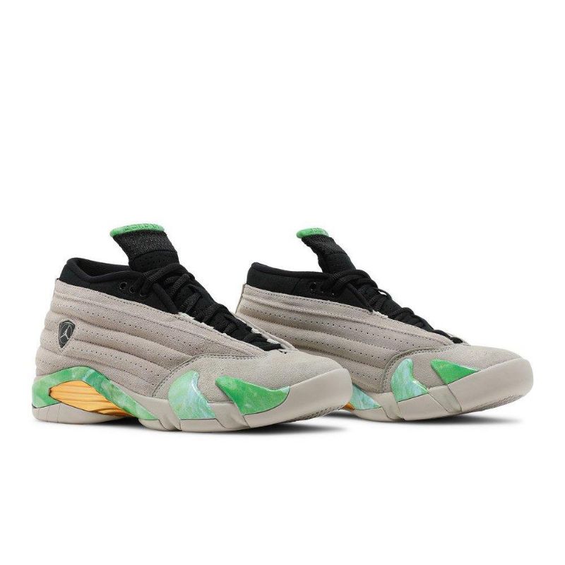 Air Jordan 14 Aleali May Retro Low Sp Grå Grønn Svart Gull Damesko