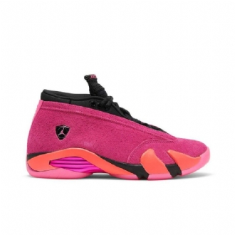 Air Jordan 14 Retro Lav Rosa Svart Rød Damesko