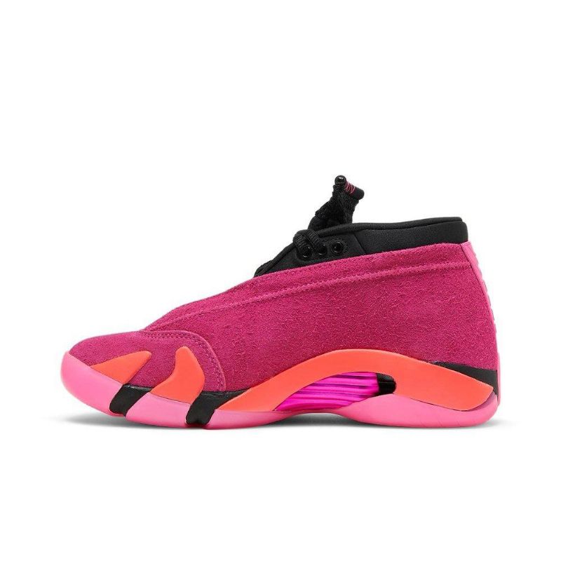 Air Jordan 14 Retro Lav Rosa Svart Rød Damesko