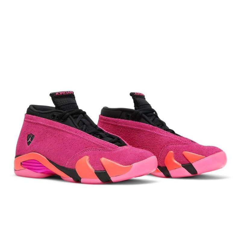 Air Jordan 14 Retro Lav Rosa Svart Rød Damesko
