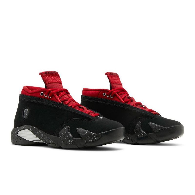 Air Jordan 14 Retro Low Svart Rød Damesko