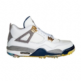 Air Jordan 4 Eastside Golf Hvit Grå Blå Gull Herresko