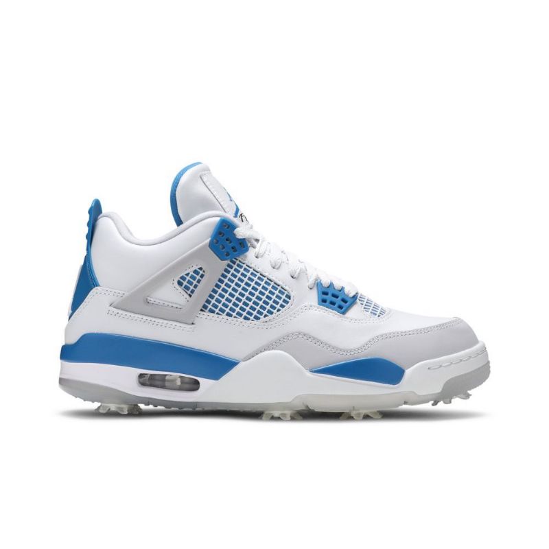 Air Jordan 4 Golf Hvit Grå Blå Herresko