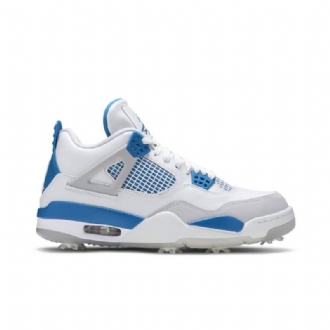Air Jordan 4 Golf Hvit Grå Blå Herresko