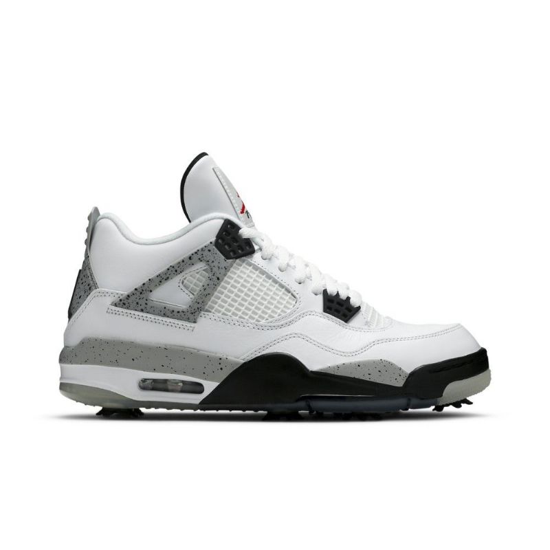 Air Jordan 4 Golf Hvit Grå Svart Rød Herresko