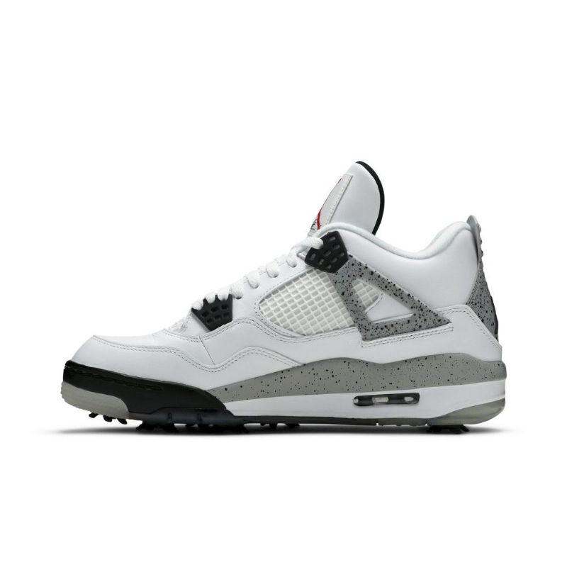 Air Jordan 4 Golf Hvit Grå Svart Rød Herresko