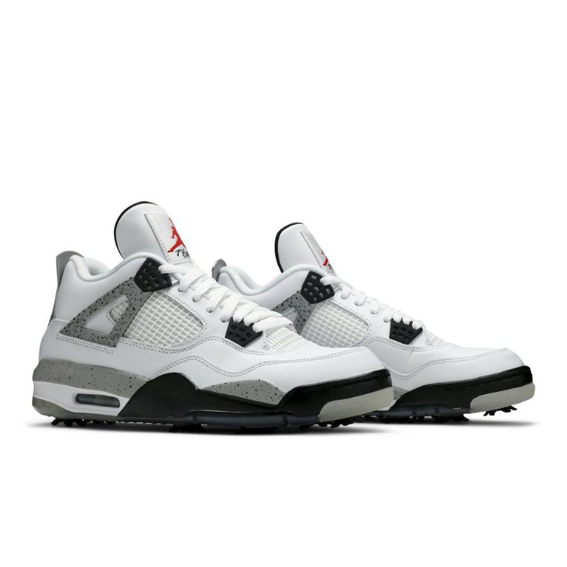 Air Jordan 4 Golf Hvit Grå Svart Rød Herresko