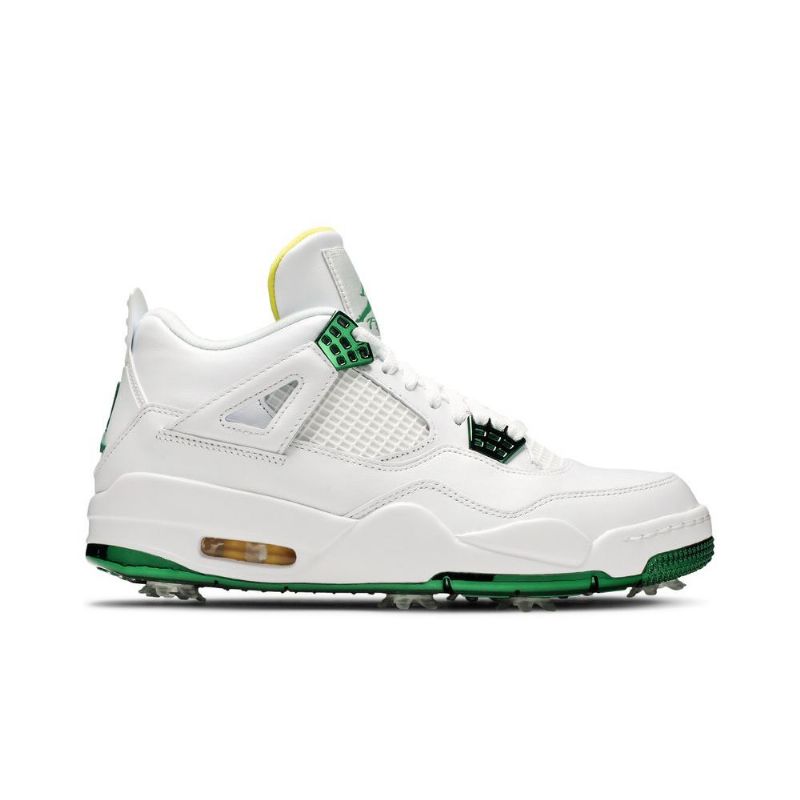 Air Jordan 4 Golf Hvit Grønn Gul Herresko