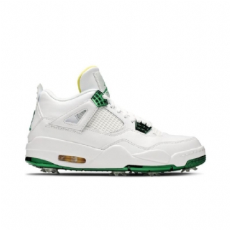 Air Jordan 4 Golf Hvit Grønn Gul Herresko
