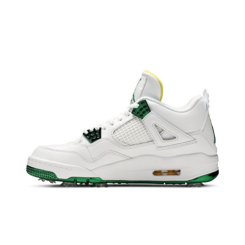 Air Jordan 4 Golf Hvit Grønn Gul Herresko