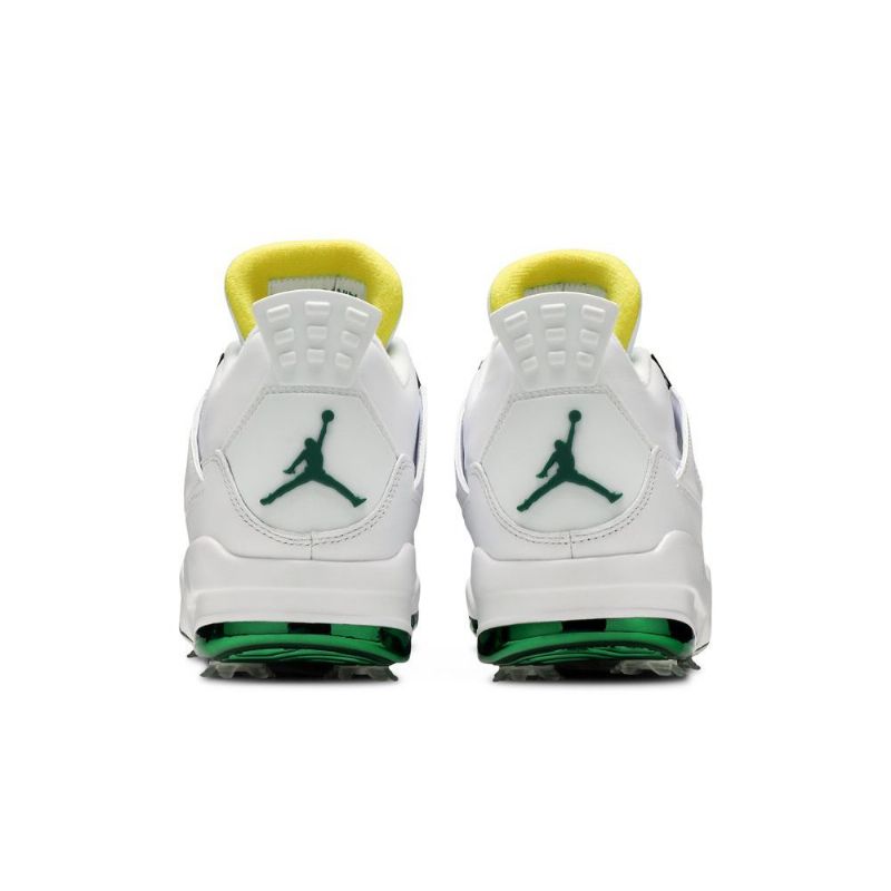 Air Jordan 4 Golf Hvit Grønn Gul Herresko