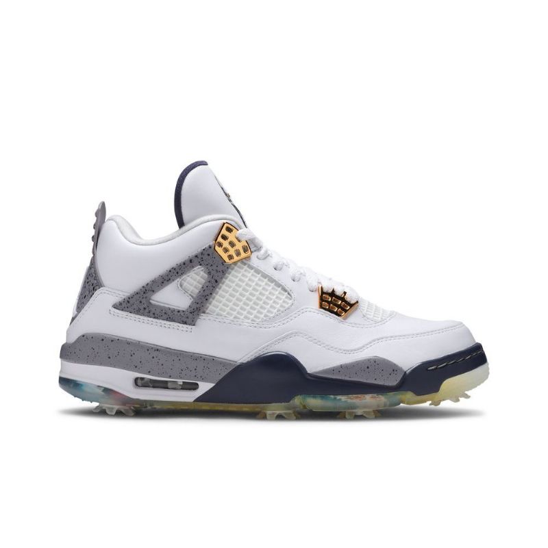 Air Jordan 4 Golf Hvit Marine Grå Herresko