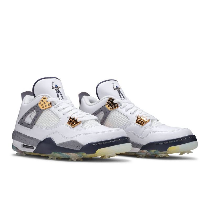 Air Jordan 4 Golf Hvit Marine Grå Herresko