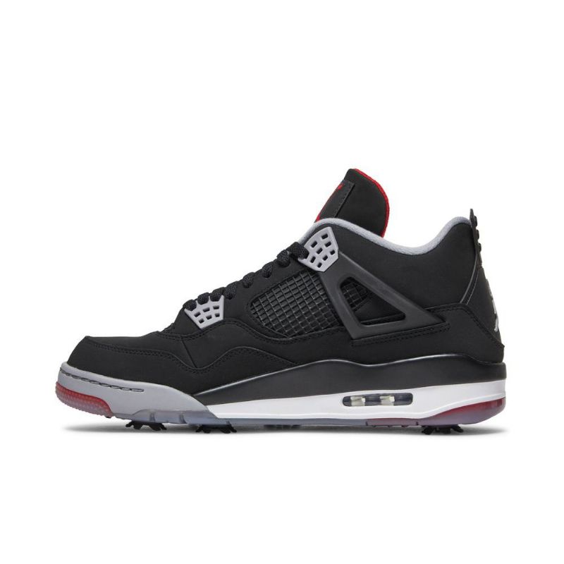 Air Jordan 4 Golf Svart Rød Hvit Grå Herresko