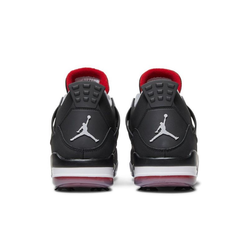 Air Jordan 4 Golf Svart Rød Hvit Grå Herresko