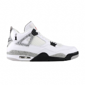 Air Jordan 4 Interscope Records Retro Og Hvite Svarte Grå Herresko