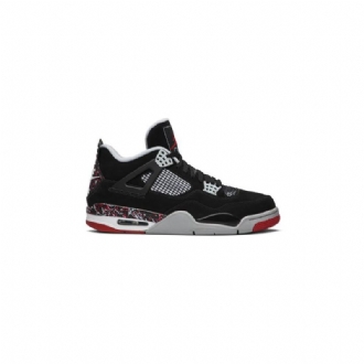 Air Jordan 4 Ovo Retro Svart Grå Rød Hvit Herresko