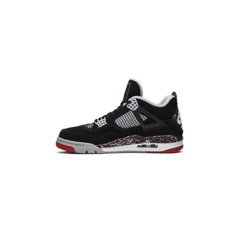 Air Jordan 4 Ovo Retro Svart Grå Rød Hvit Herresko