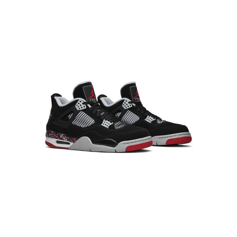 Air Jordan 4 Ovo Retro Svart Grå Rød Hvit Herresko