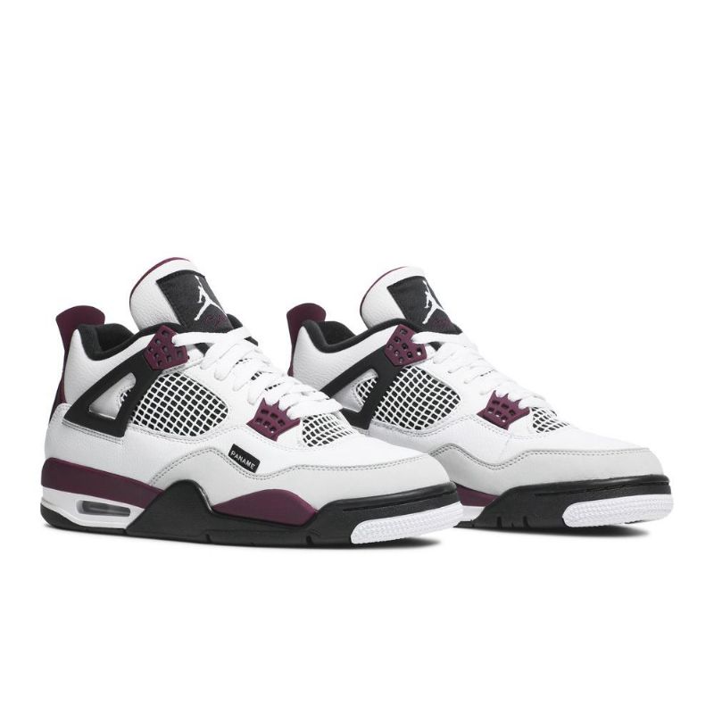 Air Jordan 4 Paris Saint-germain Retro Hvit Grå Svart Bordeaux Herresko