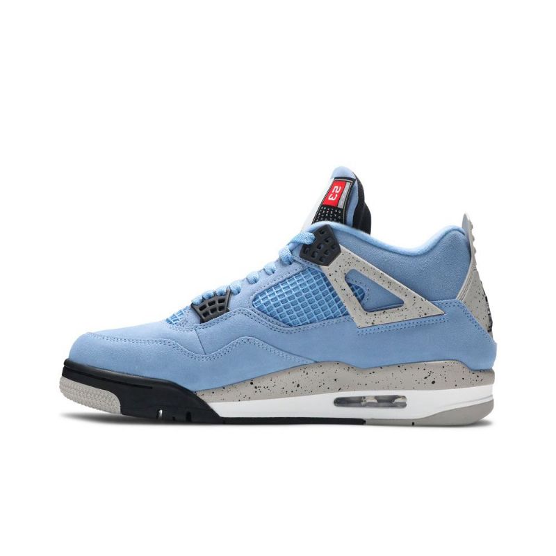 Air Jordan 4 Retro Blå Grå Svart Hvit Herresko