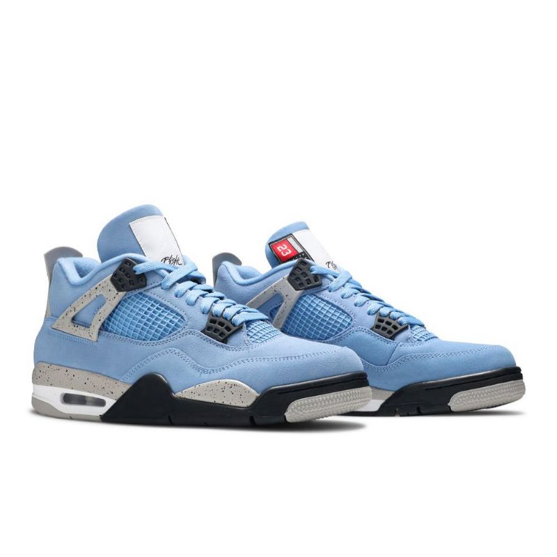 Air Jordan 4 Retro Blå Grå Svart Hvit Herresko