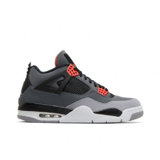 Air Jordan 4 Retro Grå Svart Rød Herresko