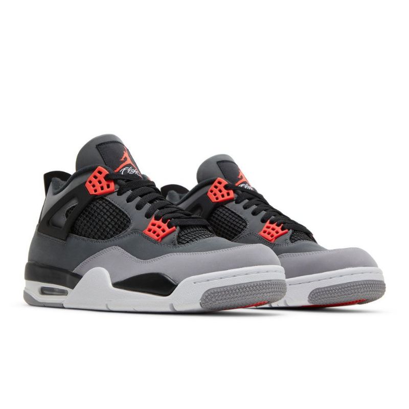 Air Jordan 4 Retro Grå Svart Rød Herresko