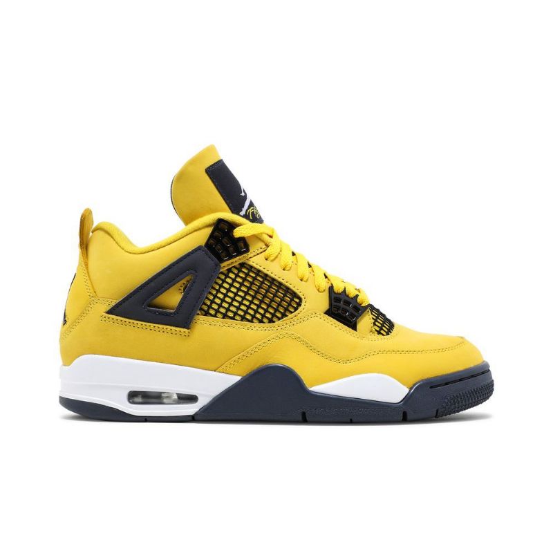 Air Jordan 4 Retro Gul Mørke Blå Herresko