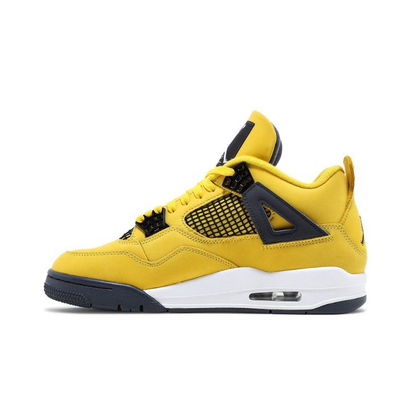 Air Jordan 4 Retro Gul Mørke Blå Herresko