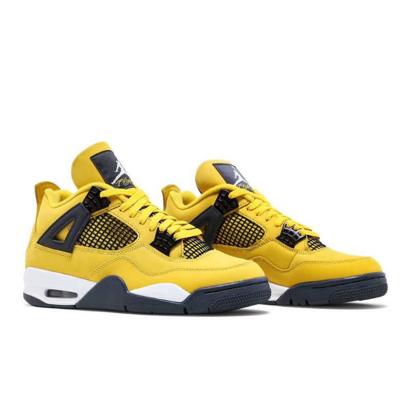 Air Jordan 4 Retro Gul Mørke Blå Herresko